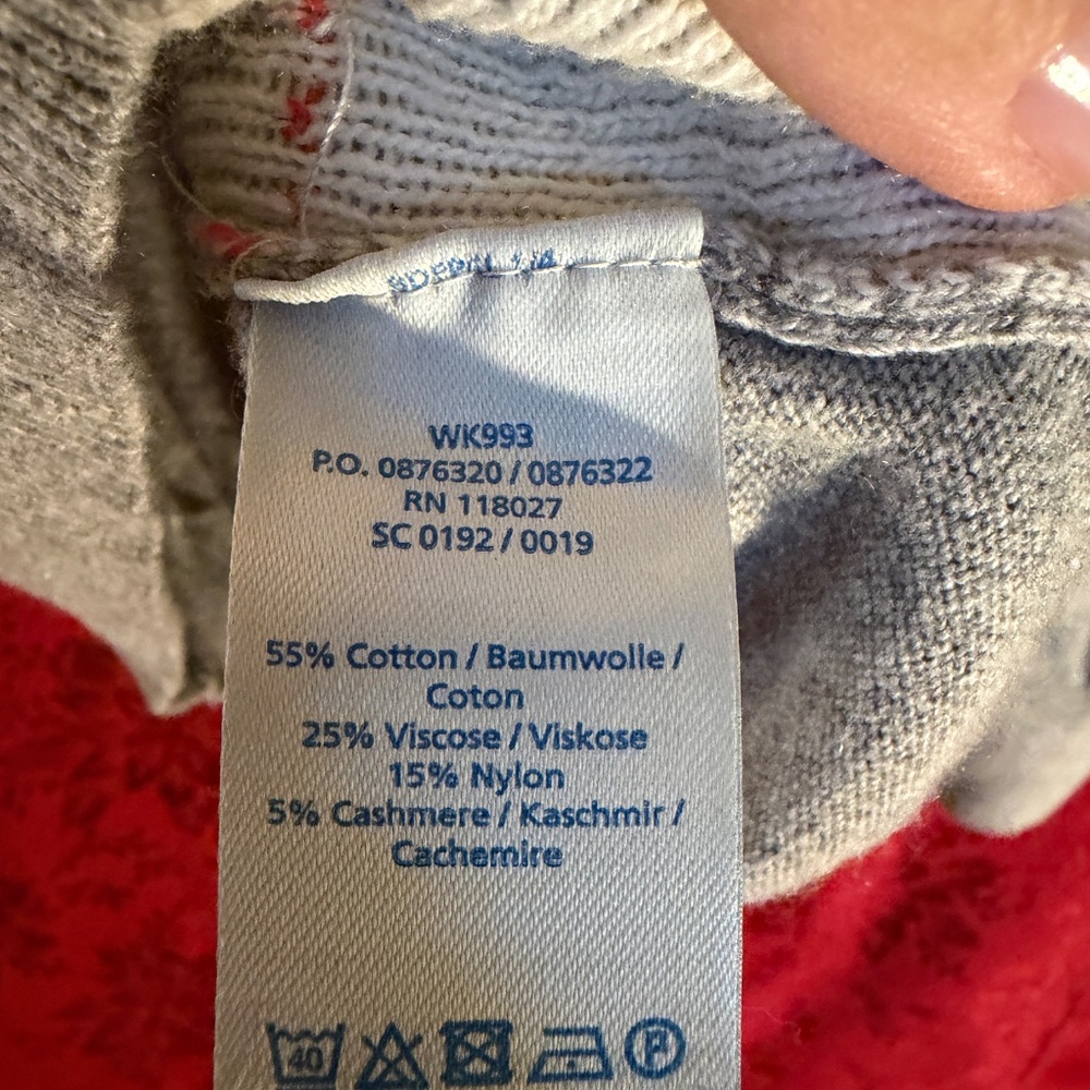 Boden Women's Dog Novelty Gray Red and White Sweater Size 6 - Picture 8 of 9